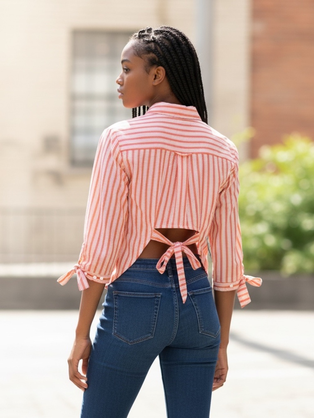 Milly button down cropped back shirt size‎ M